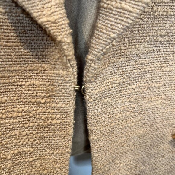 House of Harlow Tweed Cropped Tan Blazer Jacket Size XS Gold Buttons neutral - Picture 8 of 12